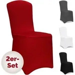 DETEX&reg; Stuhlhussen 2er Set Rot Stretch Stuhlbez&uuml;ge Stuhl Hussen Bezug Weihnachten