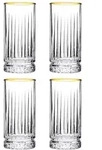 Pasabahce Longdrink Elysia 28 cl - Transparent Gold 4 St&uuml;ck