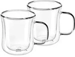 GR&Auml;WE Doppelwandige-Thermogl&auml;ser mit Henkel, 250ml, 2er Set, geschwungen
