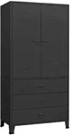 vidaXL Industrial Kleiderschrank Schwarz 90x50x180 cm Metall