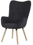 SVITA CLEO Ohrensessel Fernsehsessel Relaxsessel Chesterfield Stoff Dunkelgrau