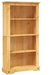 vidaXL B&uuml;cherschrank 4 F&auml;cher Mexiko-Stil Kiefernholz 80x29x150 cm