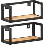 vidaXL Wandregale 2 Stk. 40 cm Raues Mangoholz
