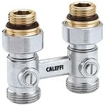 Caleffi Hahnblock 1/2` x 3/4` Durchgang gerade Doppel Heizk&ouml;rper Anschlu&szlig;
