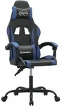 vidaXL Gaming-Stuhl Drehbar Schwarz und Blau Kunstleder