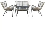 acamp Korfu 57458- Loungeset 4-tlg dunkelgrau