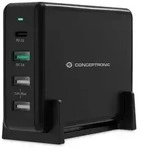 Conceptronic Ladeger&auml;t 4Port 65W USB-C PD Desktop 1.3A sw
