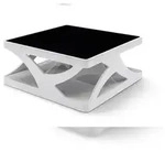 SalesFever Couchtisch 90x90 cm | Glas | B 90 x T 90 x H 38 cm | Wei&szlig;