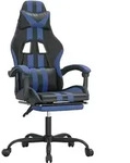 vidaXL Gaming-Stuhl mit Fu&szlig;st&uuml;tze Schwarz und Blau Kunstleder
