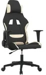 vidaXL Gaming-Stuhl mit Massagefunktion Schwarz und Creme Stoff