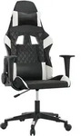 vidaXL Gaming-Stuhl mit Massagefunktion Schwarz und Wei&szlig; Kunstleder