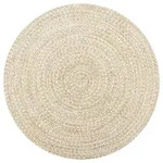 vidaXL Teppich Handgefertigt Jute Wei&szlig; und Natur 90 cm