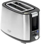 Adler AD 3214 Toaster Edelstahl mit Br&ouml;tchenaufsatz
