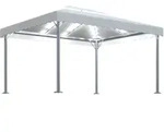 vidaXL Pavillon mit LED-Lichterkette 400x300 cm Cremewei&szlig; Aluminium