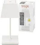 Nuindie mini LED Akku Tischleuchte Au&szlig;entischleuchte IP54 wei&szlig; eckig Sigor