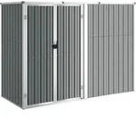 vidaXL Ger&auml;tehaus Grau 225x89x161 cm Verzinkter Stahl
