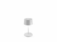 Zafferano Olivia pro mini weiße wiederaufladbare und dimmbare LED-Tischleuchte