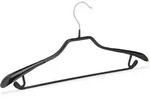 Relaxdays Kleiderb&uuml;gel f&uuml;r Anz&uuml;ge, 10er Set, Anzugb&uuml;gel, gummiert, aus Metall,