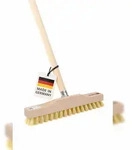 Universal Wischer-Schrubber 28cm Breit gelbe Borsten mit Holzstiel 120cm Lang