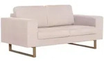 vidaXL 2-Sitzer-Sofa Stoff Cremewei&szlig;