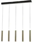 Fabas Luce Prado 5-flammige Pendelleuchte - 33W dimmbare LED - lineares Messingdesign