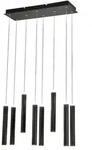 Fabas Luce Prado 8-flammige Pendelleuchte - 52W dimmbare LED - Mattschwarzes lineares