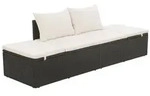 vidaXL Gartenbett Schwarz 195&times;60 cm Poly Rattan
