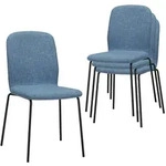 Albatros Esszimmerst&uuml;hle 4er Set ENNA, blau - stapelbar, bequemer Polsterstuhl -