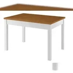 Erst-Holz Zweifarbiger Tisch 80x120 Esstisch Tischplatte Eichefarben wei&szlig;e Beine