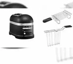KitchenAid Set 1, Toaster + Br&ouml;tchenaufsatz Artisan 5KMT2204 Gusseisen Schwarz