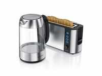Arendo Frühstücks-Set in silber - Wasserkocher / Toaster