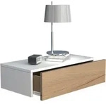 VCM Nachttisch Usal Wei&szlig; / Honig-Eiche H. 15 x B. 60 x T. 30 cm