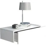 VCM Nachttisch Usal Wei&szlig; H. 15 x B. 60 x T. 30 cm