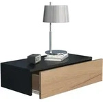 VCM Nachttisch Usal Schwarz / Honig-Eiche H. 15 x B. 60 x T. 30 cm