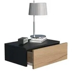 VCM Nachttisch Usal Schwarz / Honig-Eiche H. 15 x B. 45 x T. 30 cm