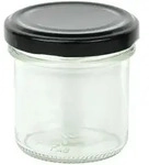 24er Set Sturzglas 167 ml To 66 schwarzer Deckel incl. Diamant Gelierzauber