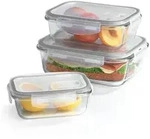 GOURMETmaxx Glas-Frischhaltedosen Klick-it mit Mikrowellen-Ventil - 6-teilig -...