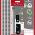 Faber Castell Bleistift Sleeve B silber/schwarz Rad.+Spitzer