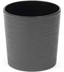 SIENA GARDEN Lens Pflanzgef&auml;&szlig; Lens, graphit Rillenoptik, &Oslash;25x25,5 cm