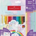 FABER-CASTELL 201543 Buntstifte Colour GRIP Einhorn - 18+6 Farben, Kartonetui inkl.