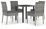 vidaXL 5-tlg. Garten-Essgruppe Poly Rattan Grau