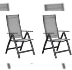 Merxx Carrara Klappsessel Set 2tlg., 2 Klappsessel, Aluminium/Textil,