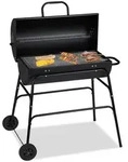 Relaxdays Holzkohlegrill, XXL Grillwagen mit Deckel, verstellbare Bel&uuml;ftung, stabil,