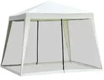 Outsunny - Gartenpavillon - 3x3m - Metall und Polyester - cremewei&szlig;