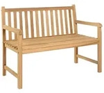 vidaXL Gartenbank 114 cm Massivholz Teak