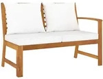 vidaXL Gartenbank 114,5 cm mit Creme Kissen Massivholz Akazie