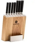 Klarstein Kitano 8tlg. Messer-Set mit Block 7 Messer Stahl edler Holzblock Eiche