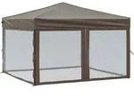 vidaXL Partyzelt Faltbar mit Seitenw&auml;nden Taupe 3x3 m