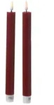 283 LED Stabkerzen Mia Tafelkerzen Echtwachs flackernd H: 24cm bordeauxrot