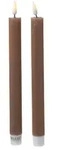283 LED Stabkerzen Mia Tafelkerzen Echtwachs flackernd H:24cm karamell 2St